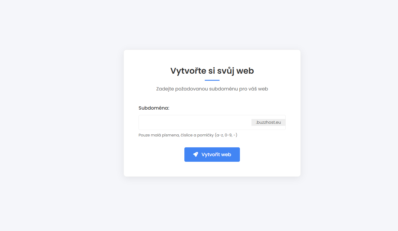 Výběr subdomeny